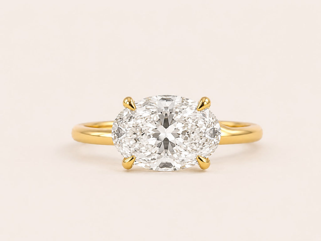 East West Oval Solitaire