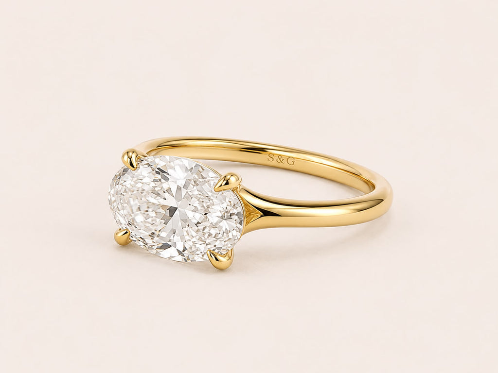 East West Oval Solitaire