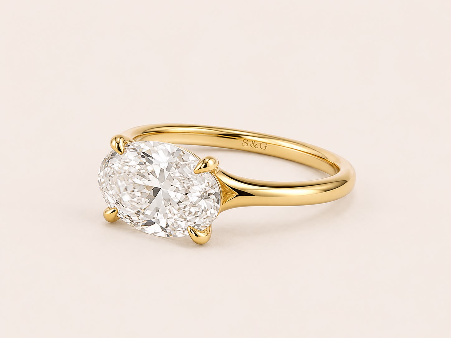 East West Oval Solitaire