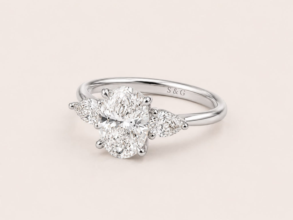 Oval with Pear Side Stones