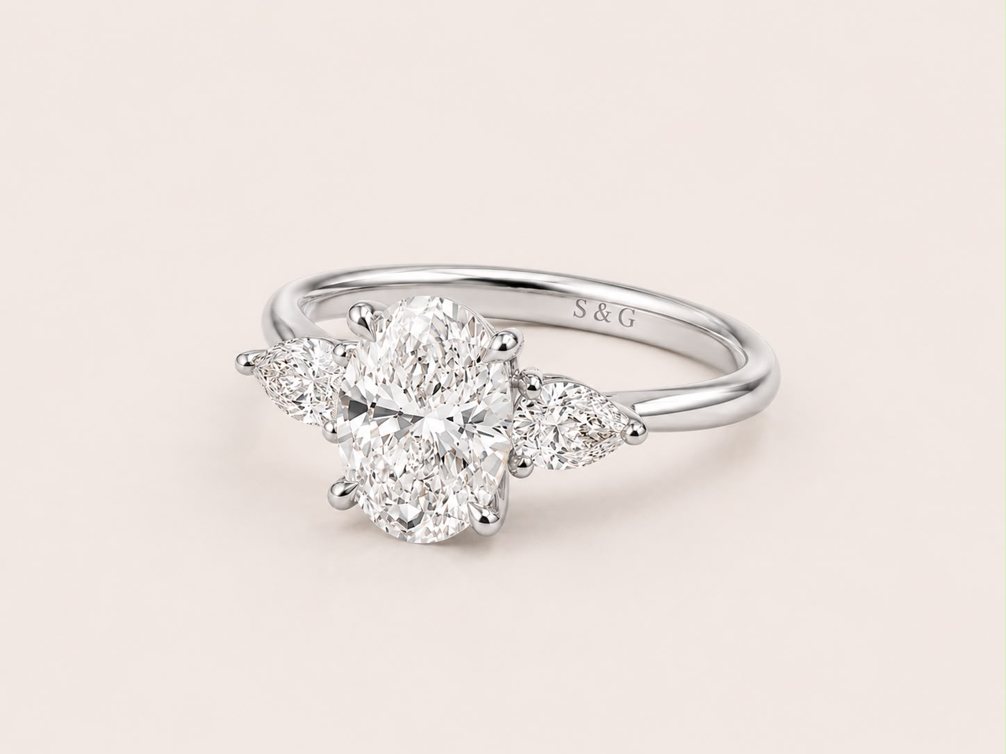 Oval with Pear Side Stones