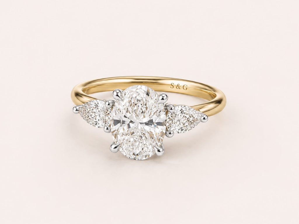 Oval with Pear Side Stones