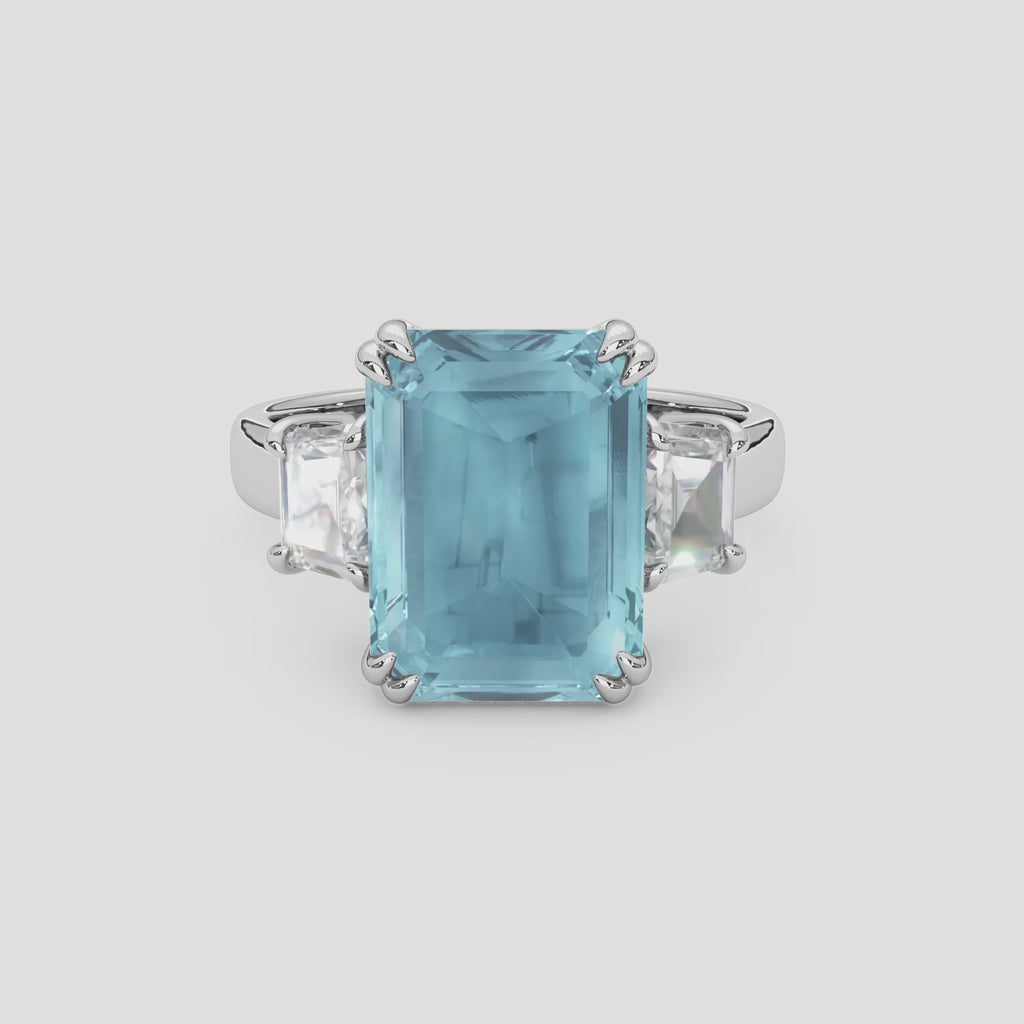 Signature Aquamarine & Diamond Ring