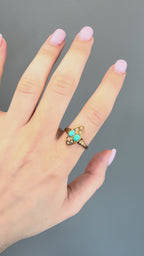 18k Turquoise & Pearl Seed Ring