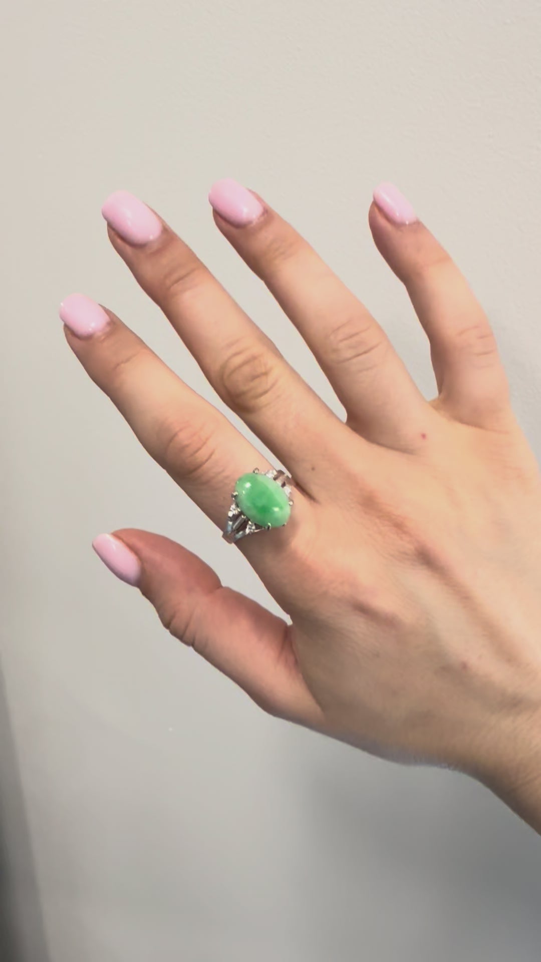 18k Jade & Diamond Ring