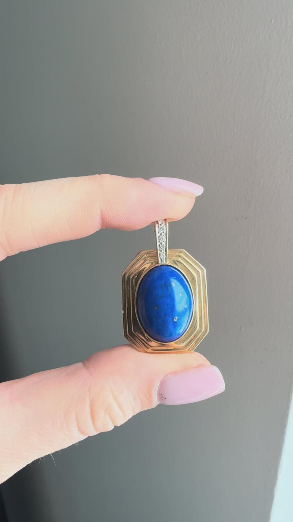 14k Lapis & Diamond Pendant