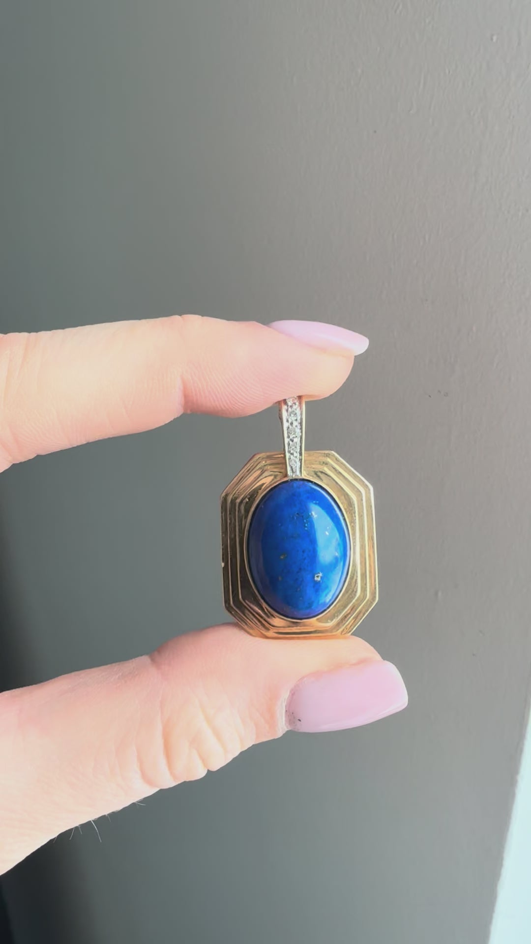 14k Lapis & Diamond Pendant