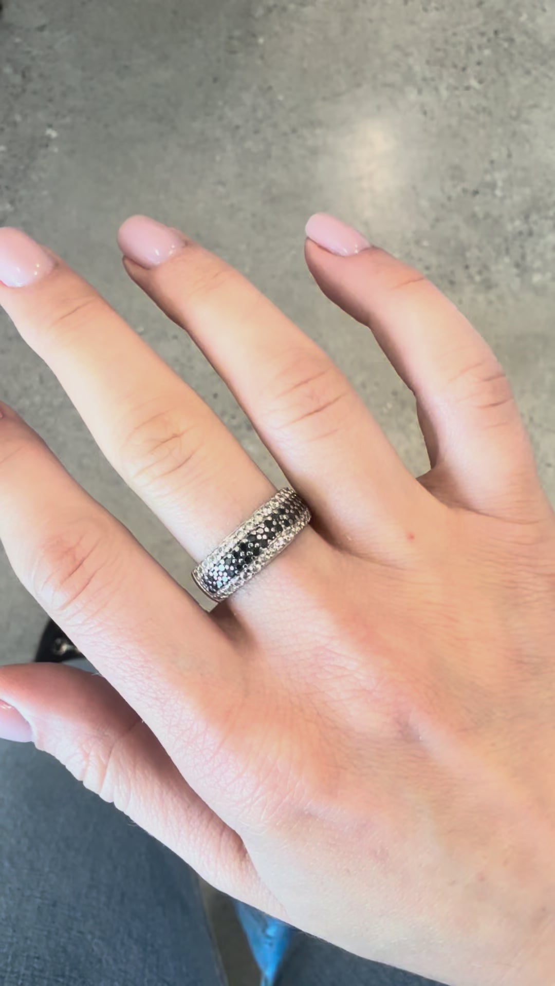 14k Diamond & Black Diamond Ring