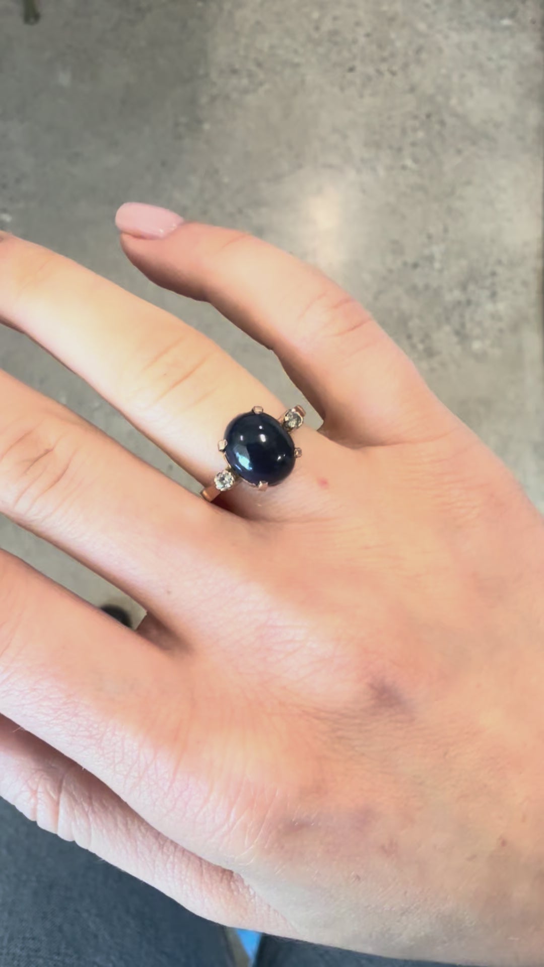 9k Sapphire & Diamond Ring