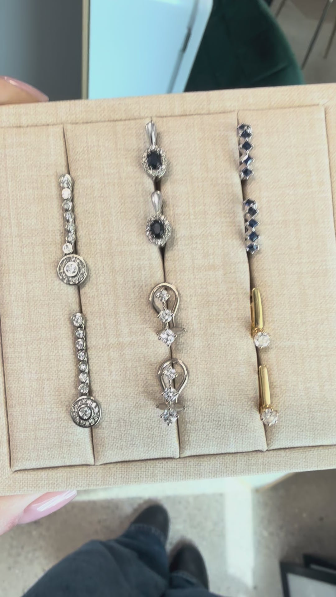 14k Dangling Diamond Earrings