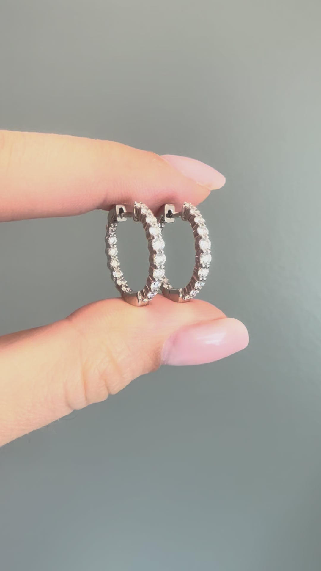 14k Diamond Hoop Earrings