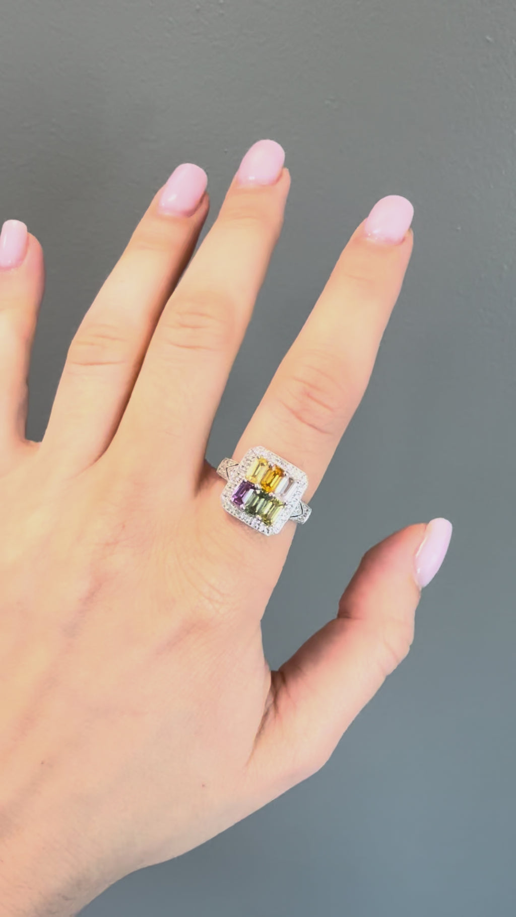 14k Multi-Gem & Diamond Ring
