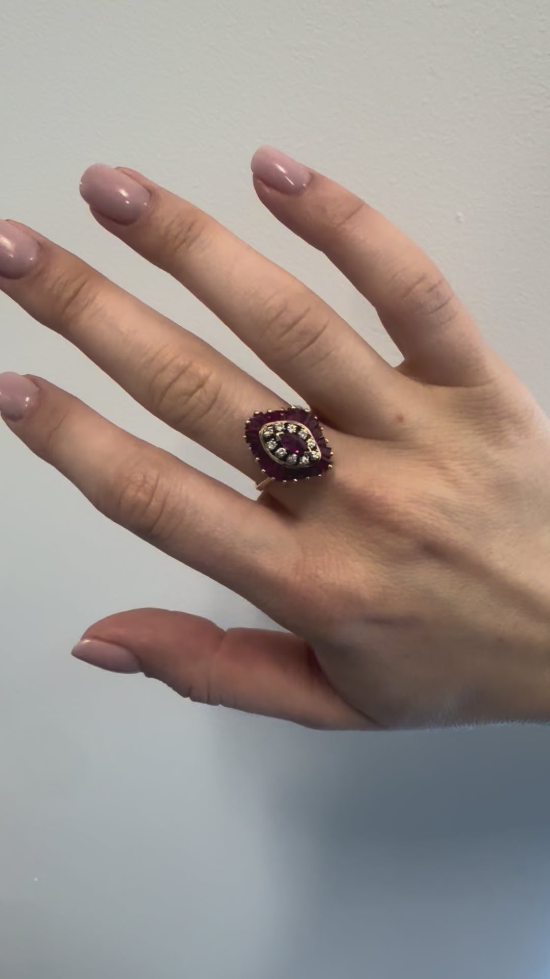 14k Ruby & Diamond Cocktail Ring