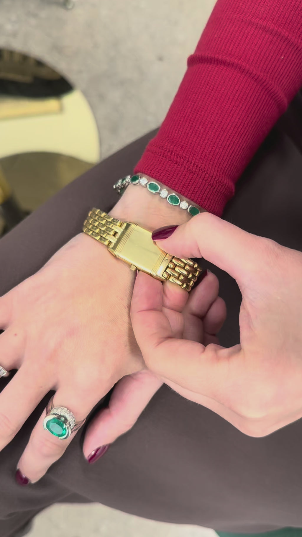 Melissa Emerald & Diamond Bezel Set Bracelet